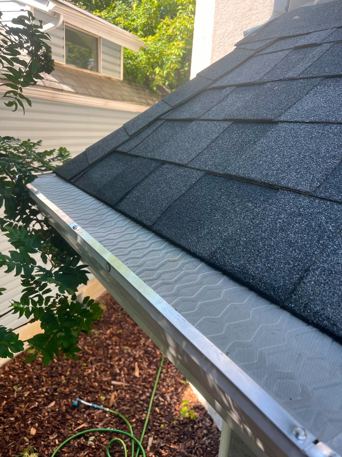 Completed gutter protection installation