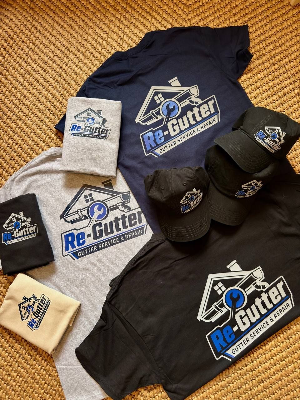 Re-Gutter branded shirts and caps